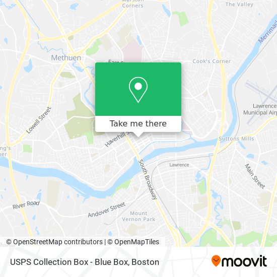 Mapa de USPS Collection Box - Blue Box