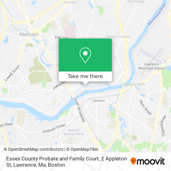 Essex County Probate and Family Court, 2 Appleton St, Lawrence, Ma map