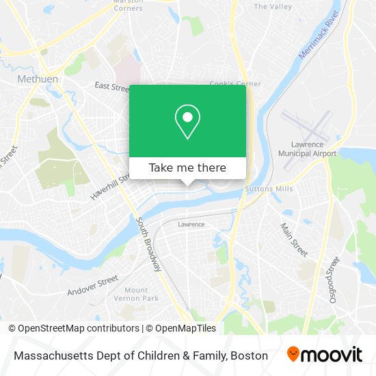 Massachusetts Dept of Children & Family map