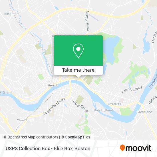 Mapa de USPS Collection Box - Blue Box