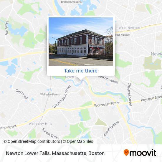 Newton Lower Falls, Massachusetts map