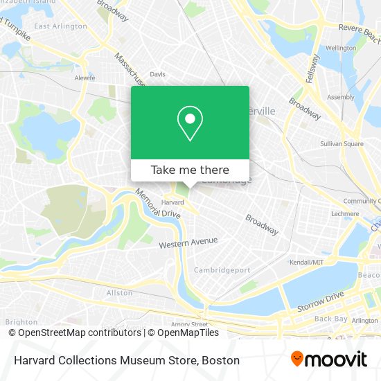 Mapa de Harvard Collections Museum Store