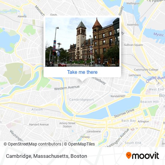 Mapa de Cambridge, Massachusetts