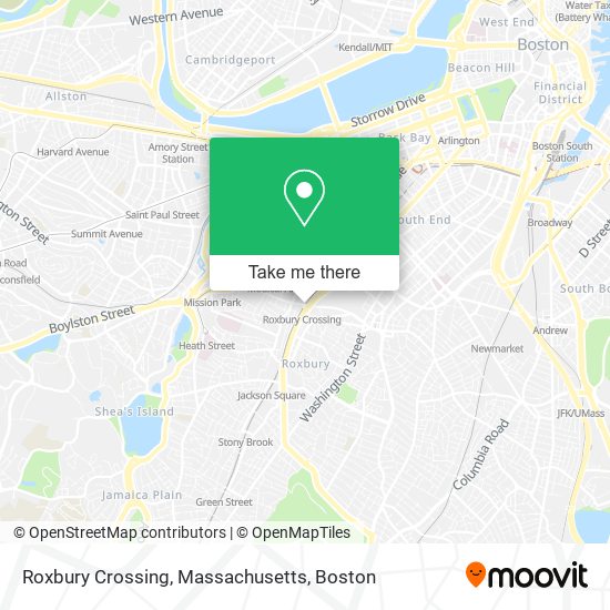 Roxbury Crossing, Massachusetts map
