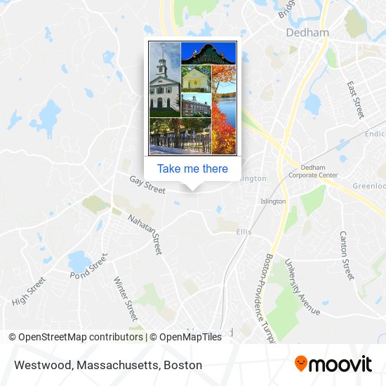 Mapa de Westwood, Massachusetts