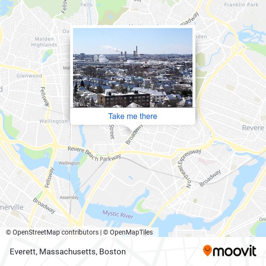 Everett, Massachusetts map