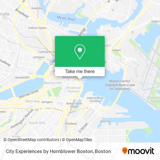 Mapa de City Experiences by Hornblower Boston