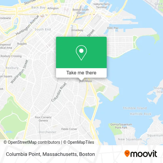 Columbia Point, Massachusetts map