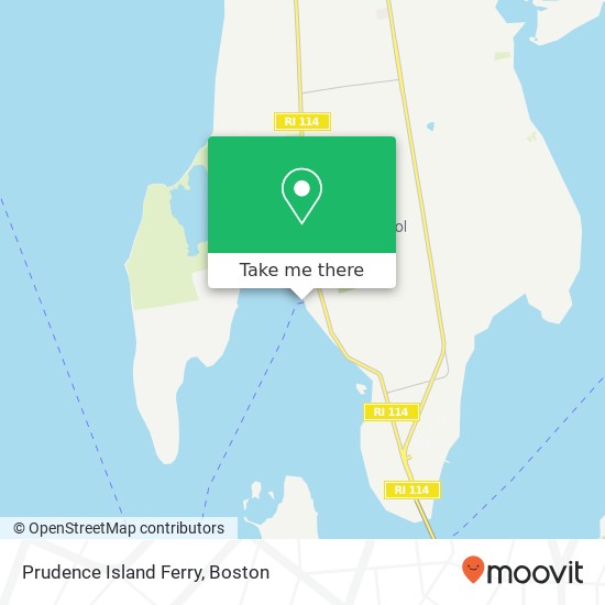 Prudence Island Ferry map