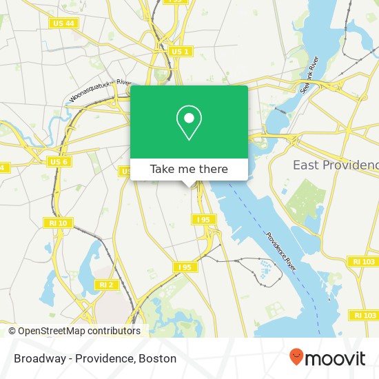 Broadway - Providence map