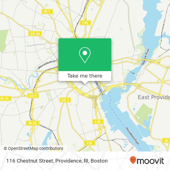 Mapa de 116 Chestnut Street, Providence, RI