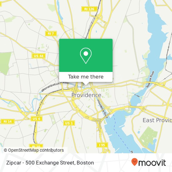 Mapa de Zipcar - 500 Exchange Street
