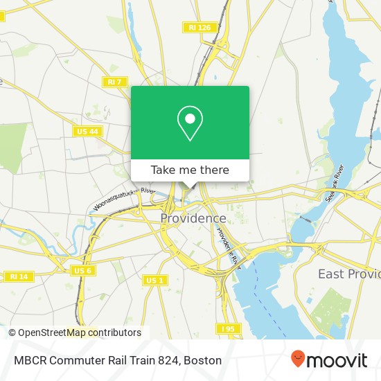 MBCR Commuter Rail Train 824 map