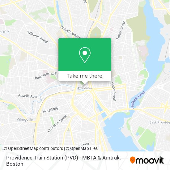 Providence Train Station (PVD) - MBTA & Amtrak map