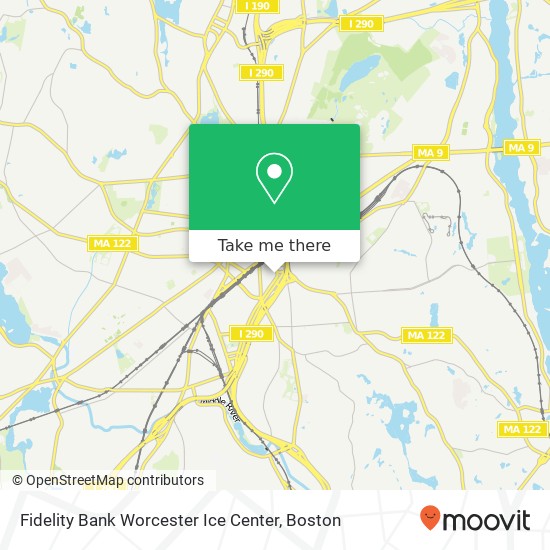 Mapa de Fidelity Bank Worcester Ice Center