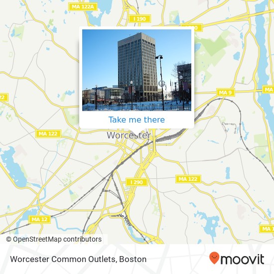 Mapa de Worcester Common Outlets