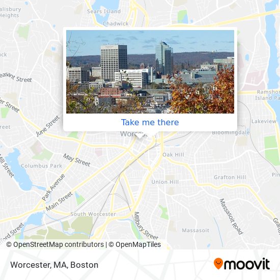 Mapa de Worcester, MA
