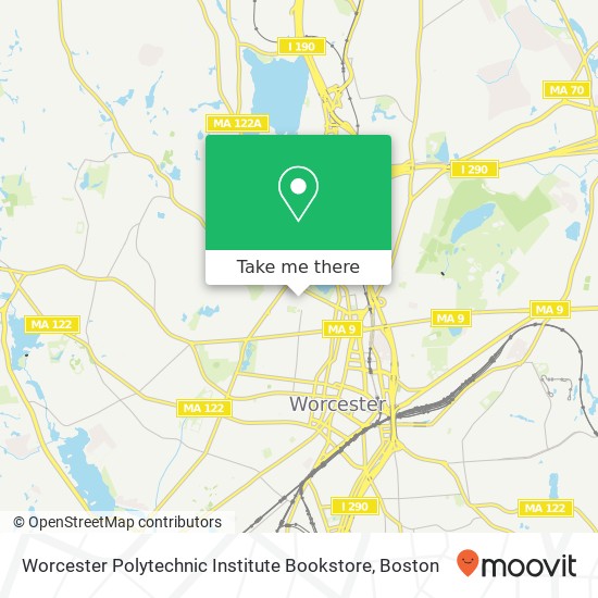 Mapa de Worcester Polytechnic Institute Bookstore