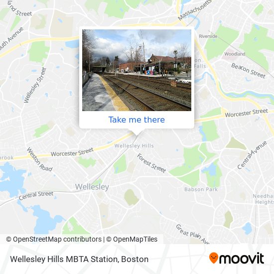 Wellesley Hills MBTA Station map