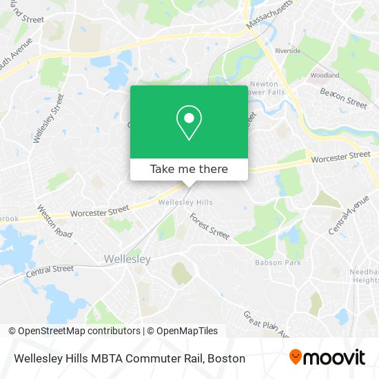 Mapa de Wellesley Hills MBTA Commuter Rail