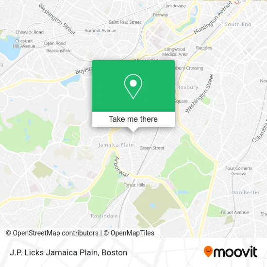 J.P. Licks Jamaica Plain map