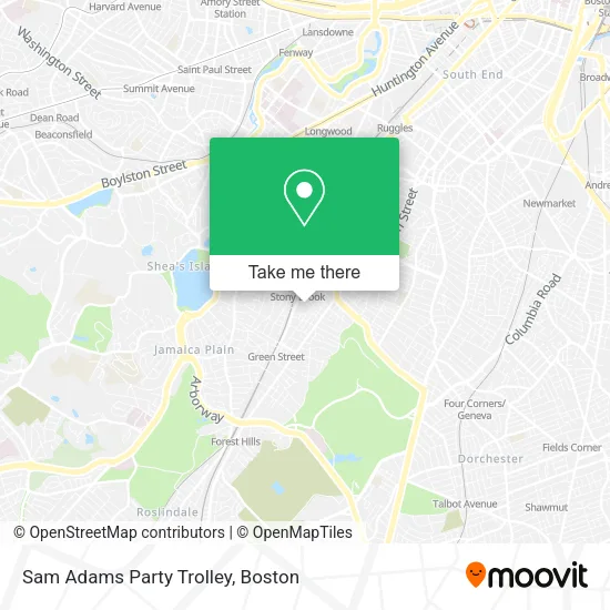 Sam Adams Party Trolley map