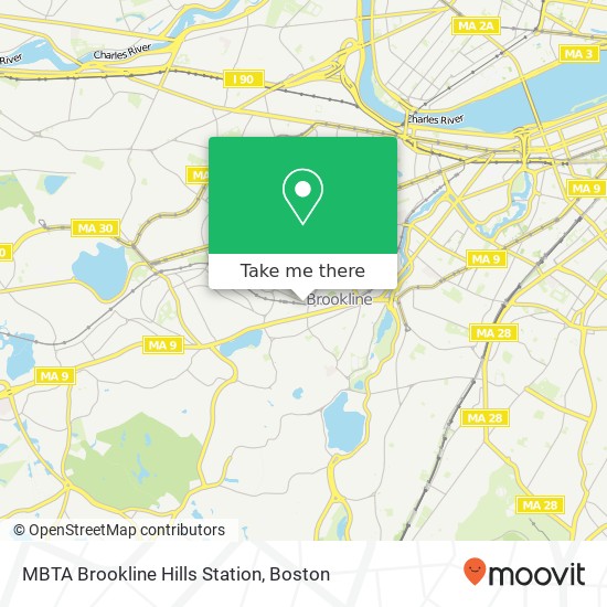 MBTA Brookline Hills Station map