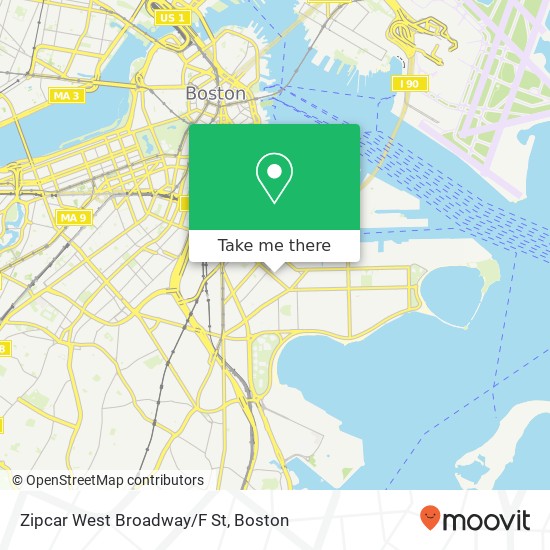 Mapa de Zipcar West Broadway/F St