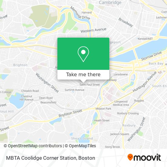 MBTA Coolidge Corner Station map