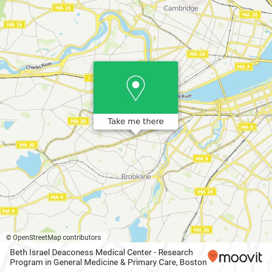 Mapa de Beth Israel Deaconess Medical Center - Research Program in General Medicine & Primary Care