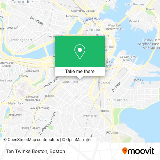 Ten Twinks Boston map