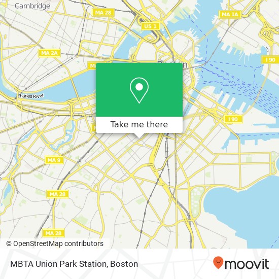 Mapa de MBTA Union Park Station