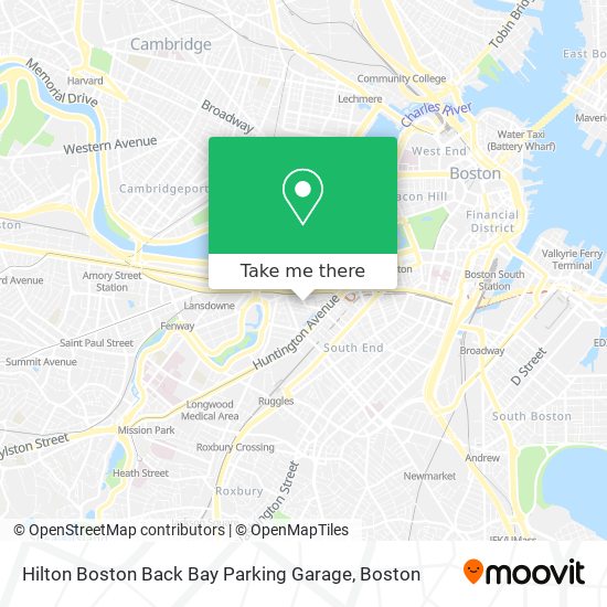 Mapa de Hilton Boston Back Bay Parking Garage
