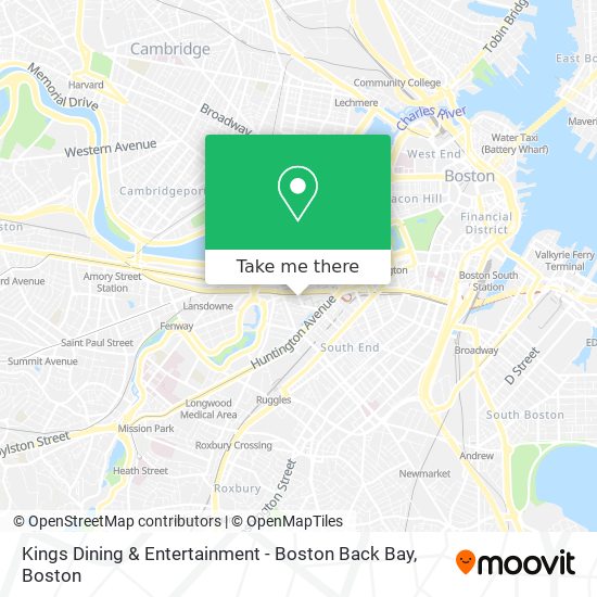 Kings Dining & Entertainment - Boston Back Bay map