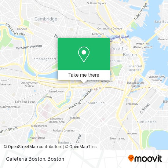Mapa de Cafeteria Boston