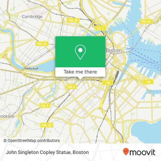 Mapa de John Singleton Copley Statue