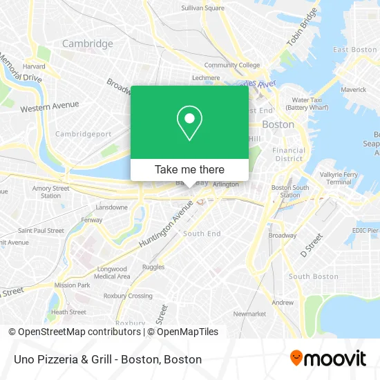 Mapa de Uno Pizzeria & Grill - Boston