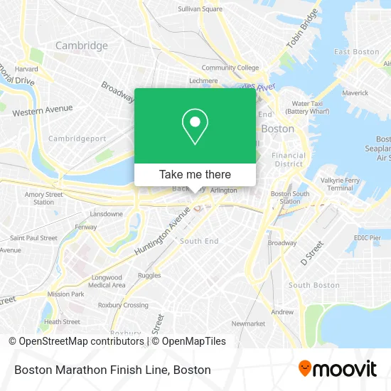 Boston Marathon Finish Line map