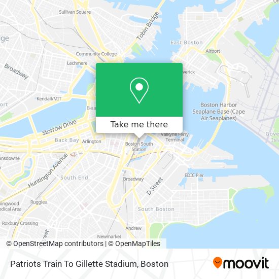 Patriots Train To Gillette Stadium map