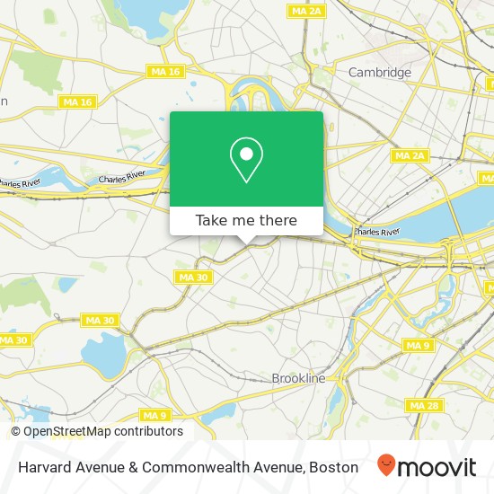 Mapa de Harvard Avenue & Commonwealth Avenue