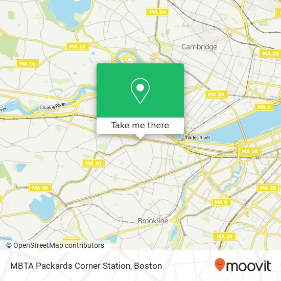 Mapa de MBTA Packards Corner Station