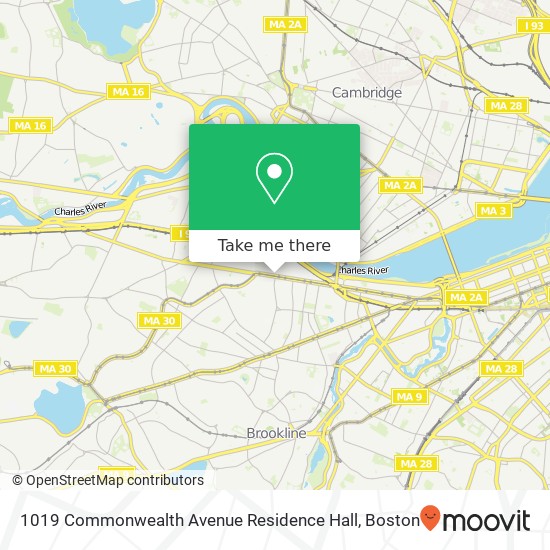 Mapa de 1019 Commonwealth Avenue Residence Hall