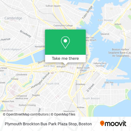 Mapa de Plymouth Brockton Bus Park Plaza Stop