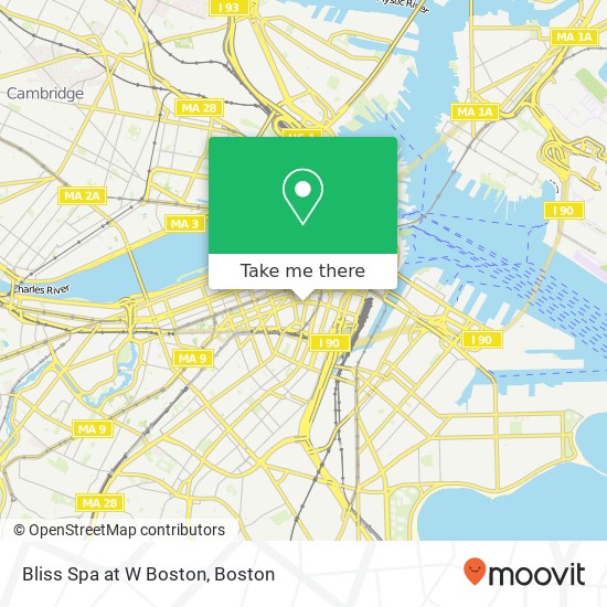 Bliss Spa at W Boston map