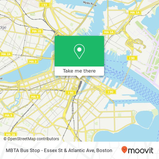 Mapa de MBTA Bus Stop - Essex St & Atlantic Ave