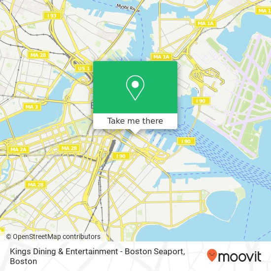 Mapa de Kings Dining & Entertainment - Boston Seaport