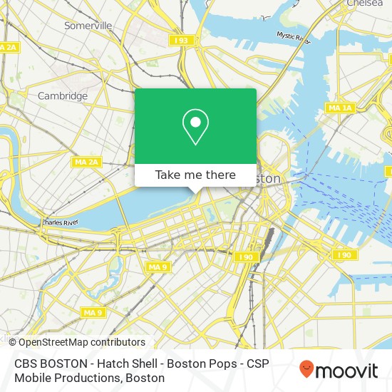 CBS BOSTON - Hatch Shell - Boston Pops - CSP Mobile Productions map