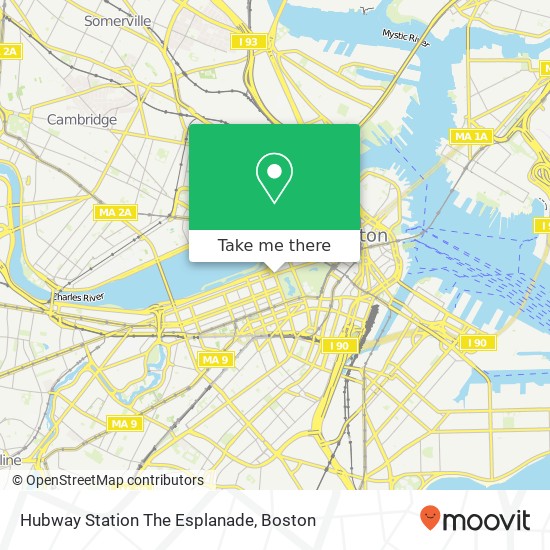 Mapa de Hubway Station The Esplanade