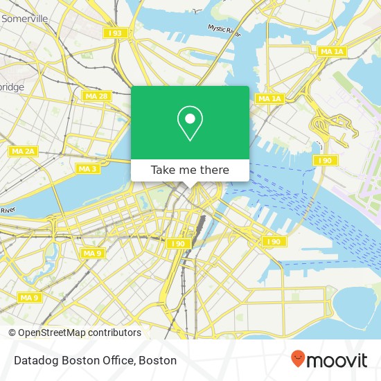 Mapa de Datadog Boston Office