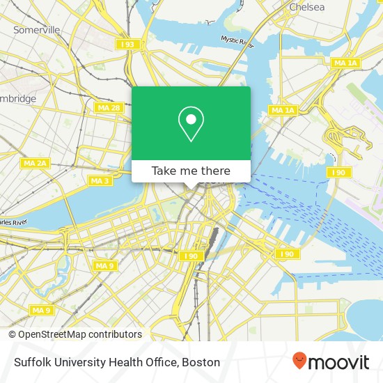 Mapa de Suffolk University Health Office